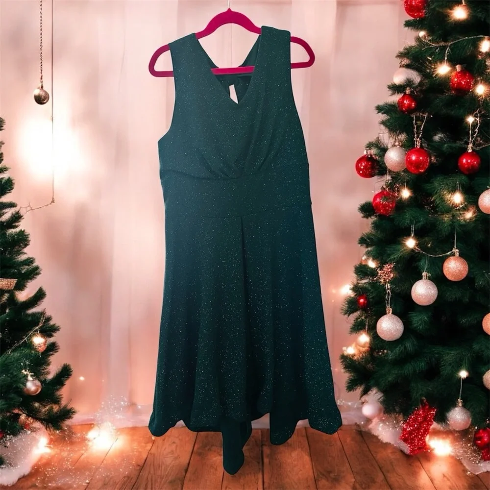 Bonnie Jean Glittery Green Dress - Picture 3 of 4